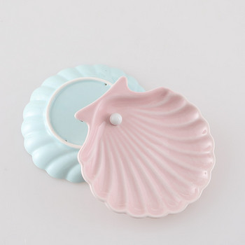 Сапунерка с форма на скандинавска черупка Керамика Органайзери за баня Рафтове Кутии за опаковане на сапун Кухненски аксесоари Поставки за сапун
