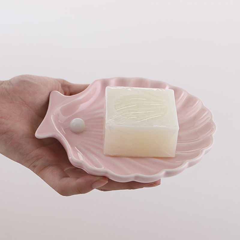 Nordic Shell Shape Muilo indas Keramika Vonios Tvarkyklės Lentynos Muilo pakavimo Dėžės Virtuvės Priedai Muilo laikikliai