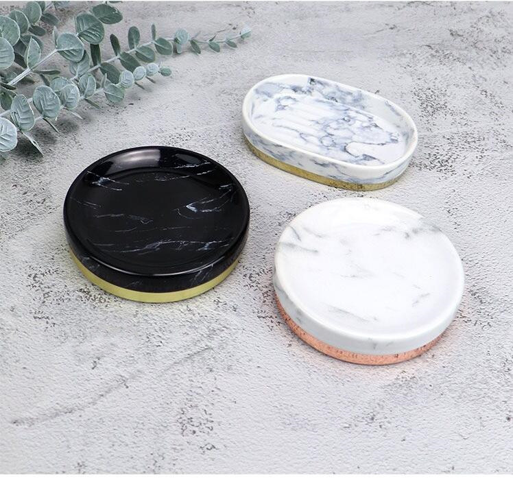 1db európai luxus márvány szappantartó Hordozható utazási fürdőszobai kiegészítők Tárolóeszközök Szappantányér tálca Tároló állvány