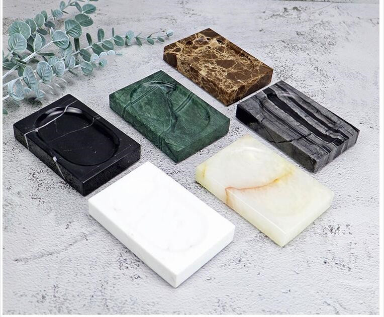 1db európai luxus márvány szappantartó Hordozható utazási fürdőszobai kiegészítők Tárolóeszközök Szappantányér tálca Tároló állvány