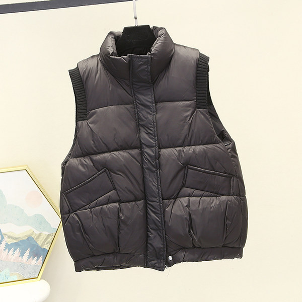 Ženski casual prsluk s džepom i visokim ovratnikom novi model