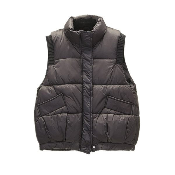 Ženski casual prsluk s džepom i visokim ovratnikom novi model