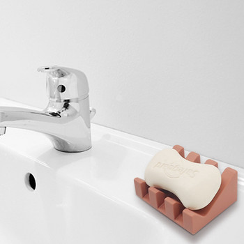 Силиконова чиния за сапун Дозатор за сапун Накланящ се дренаж Кутия за сапун Баня Вана Поставка за съхранение на сапун Кухненска гъба Поставка за съхранение
