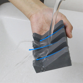 Δοχείο σαπουνιού για πιάτα σαπουνιού σιλικόνης Tilt Drain Soap Box Μπάνιου Θήκη αποθήκευσης σαπουνιού μπάνιου Βάση αποθήκευσης σφουγγάρι κουζίνας