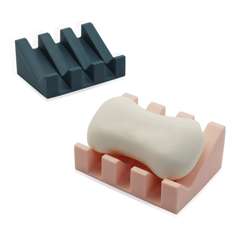 Vase de săpun din silicon Dispenser de săpun Scurgere înclinată Cutie de săpun Suport de depozitare pentru săpun de baie Suport de depozitare pentru burete de bucătărie