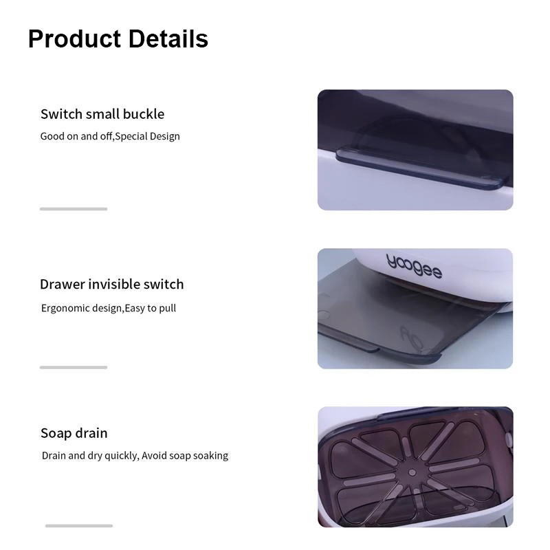 Kreatív falra akasztható szappandoboz lefolyóvízzel zuhanyszappantartó dizájnos burkolattal Könnyen felszerelhető fürdőszobai kellékek