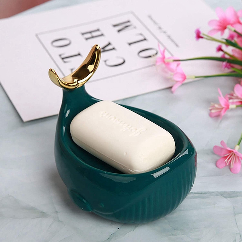 Banginio formos keraminė muilo indas su nutekėjimo juostele Keraminė muilo dėžutė Vonios kambarys Dušas Žuvies uodegos žiedo rėmas Muilo dėžutė