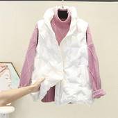 Női mellény kapucnival és zsebbel, két színben