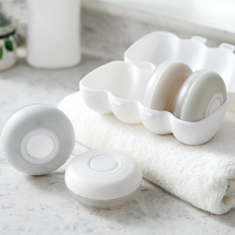 4 vnt./komplektas Nešiojamas apvalios emulsijos laikymo dėžutės rinkinys Kelioninis stumdomas rankų plovimo muilas, skysto butelio tvarkyklės dozatoriaus talpykla