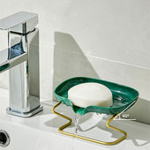 Szappandoboz tálca Új könnyű luxus stílusú Kreatív szappandoboz Fürdőszoba WC Háztartási lefolyó mentes perforált szappantartó Szappantartó tálca