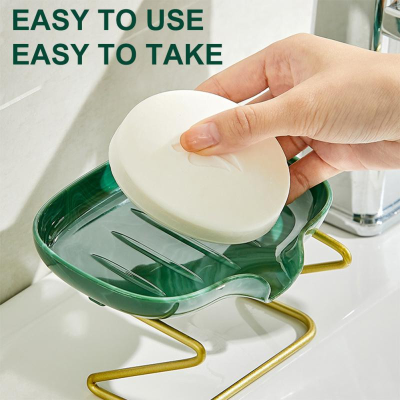 Szappandoboz tálca Új könnyű luxus stílusú Kreatív szappandoboz Fürdőszoba WC Háztartási lefolyó mentes perforált szappantartó Szappantartó tálca