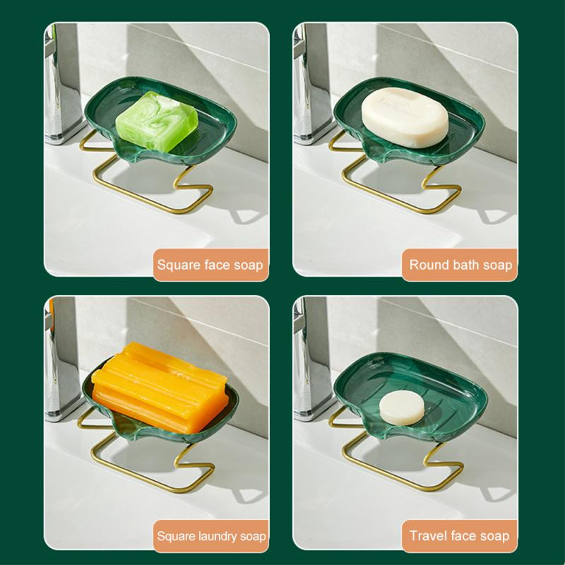 Szappandoboz tálca Új könnyű luxus stílusú Kreatív szappandoboz Fürdőszoba WC Háztartási lefolyó mentes perforált szappantartó Szappantartó tálca