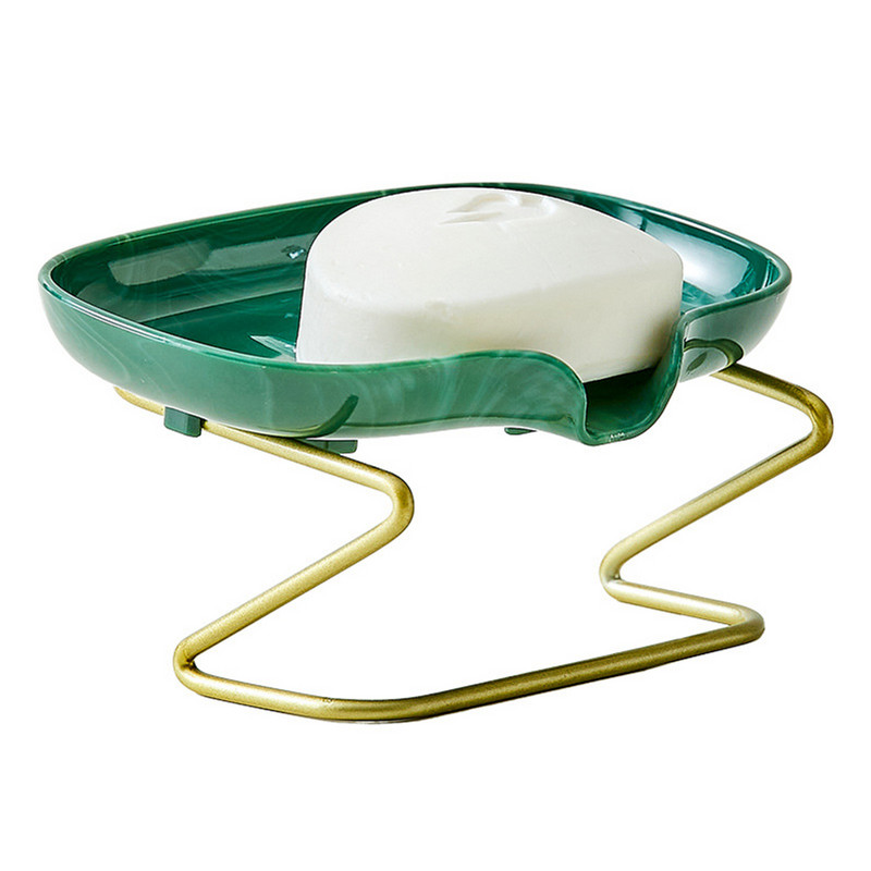 Szappandoboz tálca Új könnyű luxus stílusú Kreatív szappandoboz Fürdőszoba WC Háztartási lefolyó mentes perforált szappantartó Szappantartó tálca