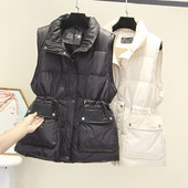 Vestă solidă casual cu buzunar