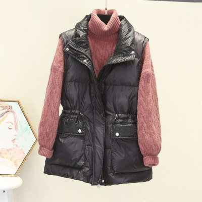 Vestă solidă casual cu buzunar