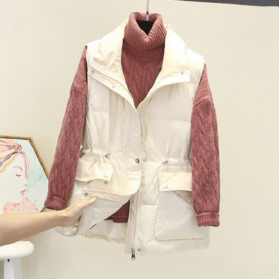 Vestă solidă casual cu buzunar