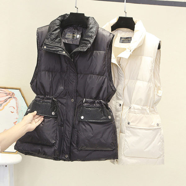 Vestă solidă casual cu buzunar