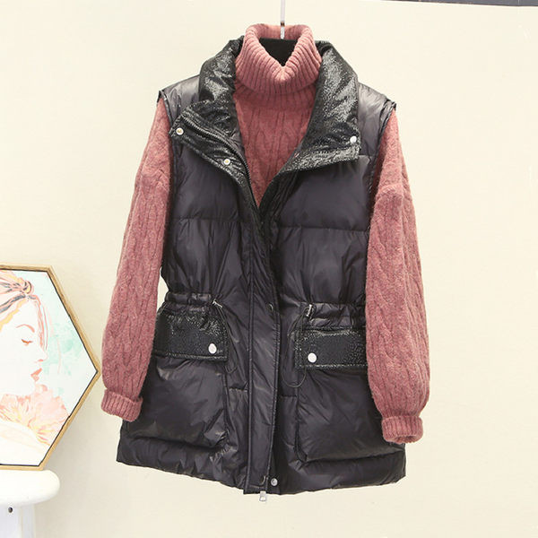 Vestă solidă casual cu buzunar