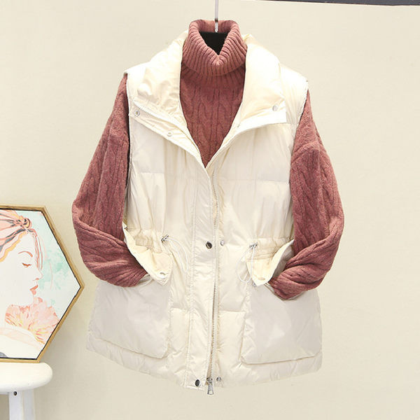 Vestă solidă casual cu buzunar