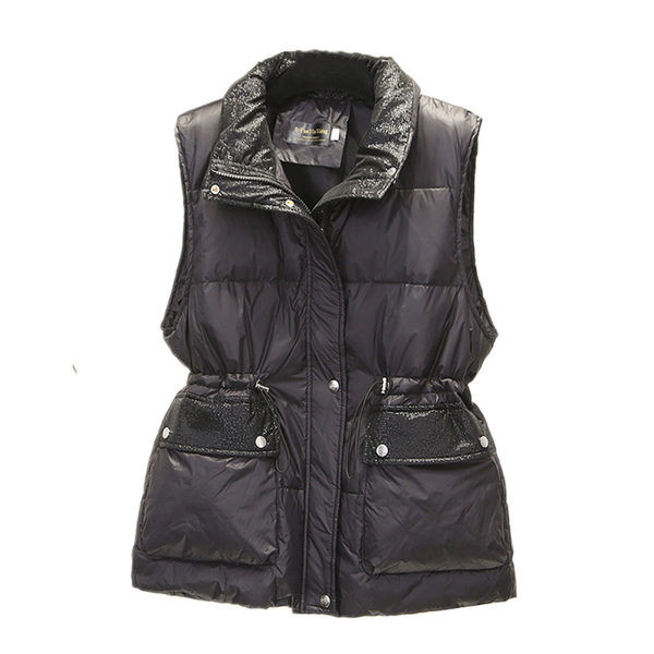 Vestă solidă casual cu buzunar