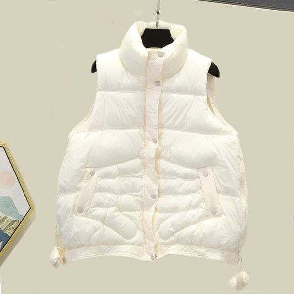 Női alkalmi mellény magas gallérral - fekete-fehér színben