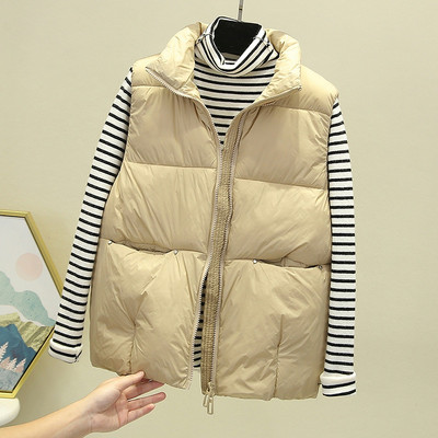 Ležeran ženski prsluk s patentnim zatvaračem i džepom