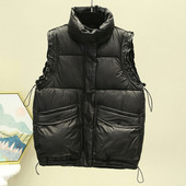 Széles modell női mellény magas gallérral