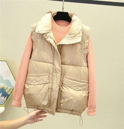 Széles modell női mellény magas gallérral