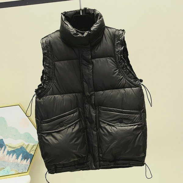 Széles modell női mellény magas gallérral