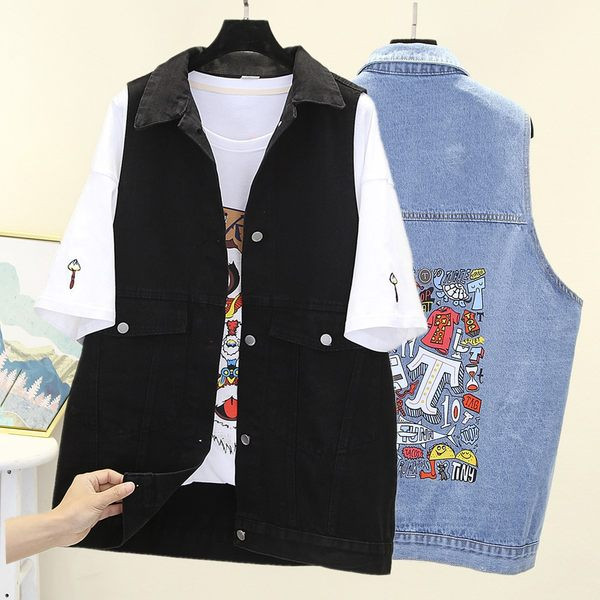 Női mintás farmermellény