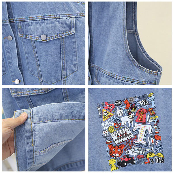 Női mintás farmermellény