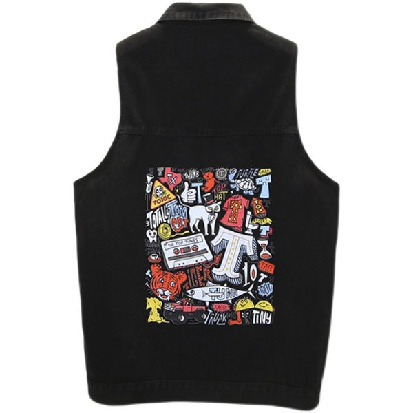 Női mintás farmermellény