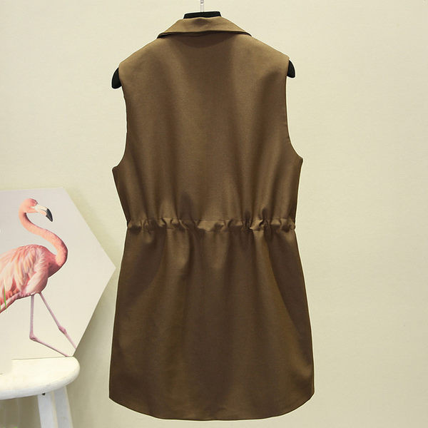 Moteriška liemenė su kaklaraiščiais ties juosmeniu ir V formos iškirpte