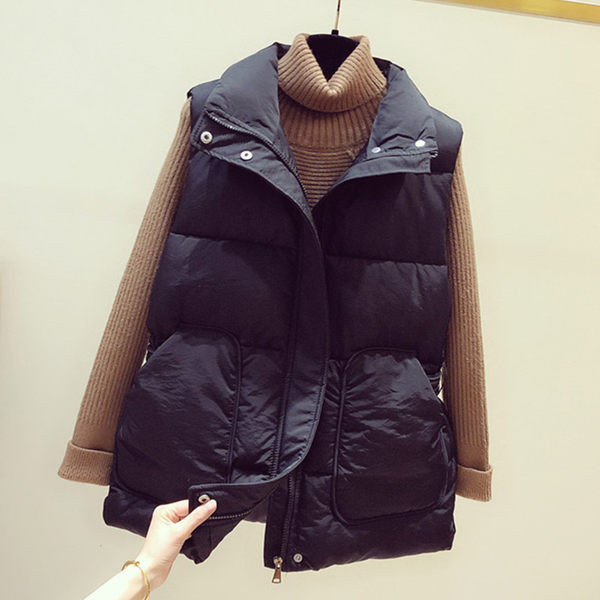 Női magas galléros cipzáras mellény