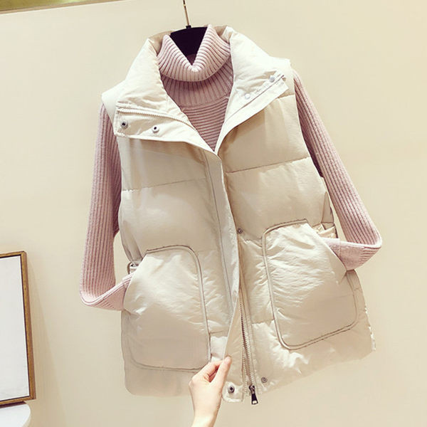 Női magas galléros cipzáras mellény