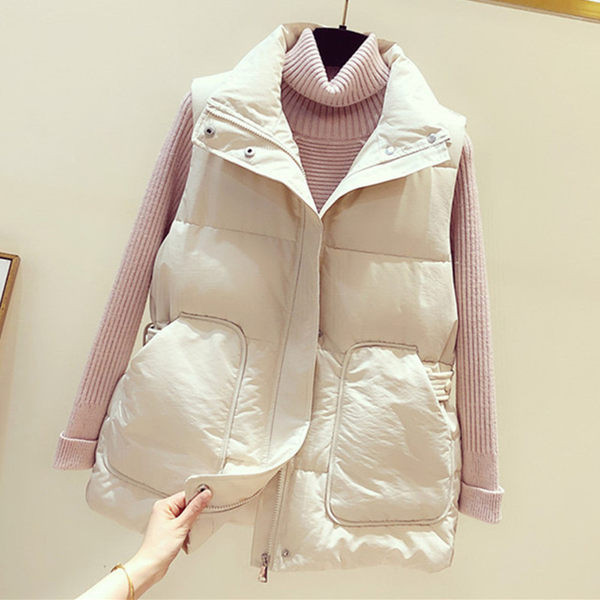 Női magas galléros cipzáras mellény