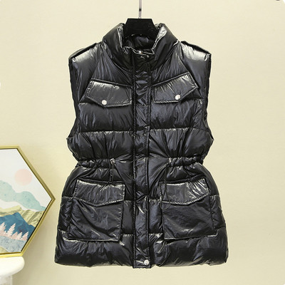 Vesta de dama cu cravate in talie si buzunar