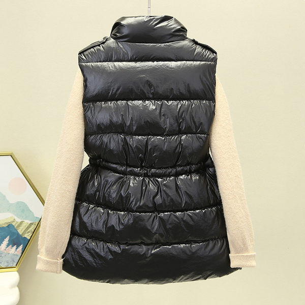 Vesta de dama cu cravate in talie si buzunar