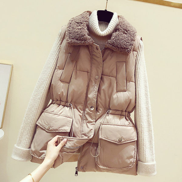 Vesta de iarna dama cu buzunar si nasturi