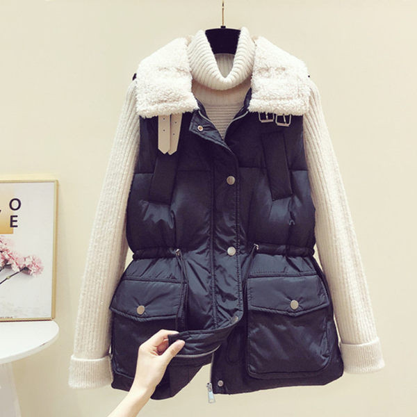 Vesta de iarna dama cu buzunar si nasturi