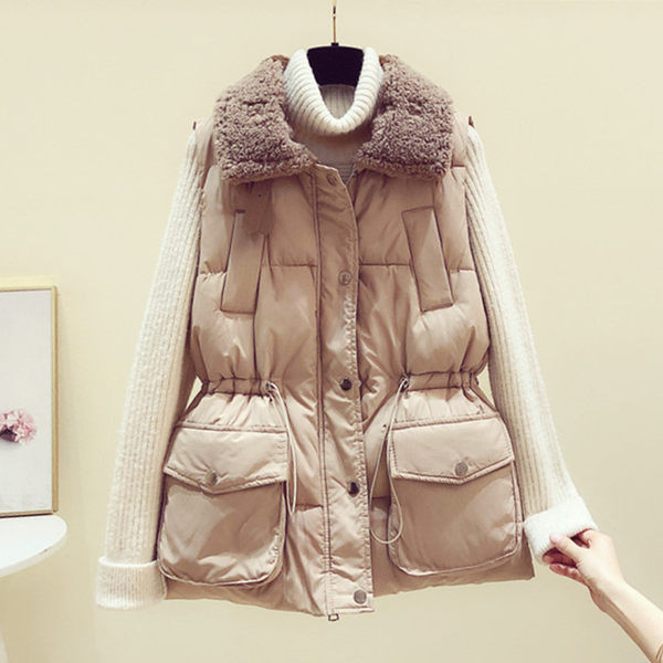 Vesta de iarna dama cu buzunar si nasturi