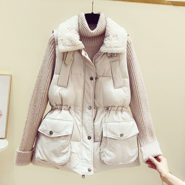 Vesta de iarna dama cu buzunar si nasturi