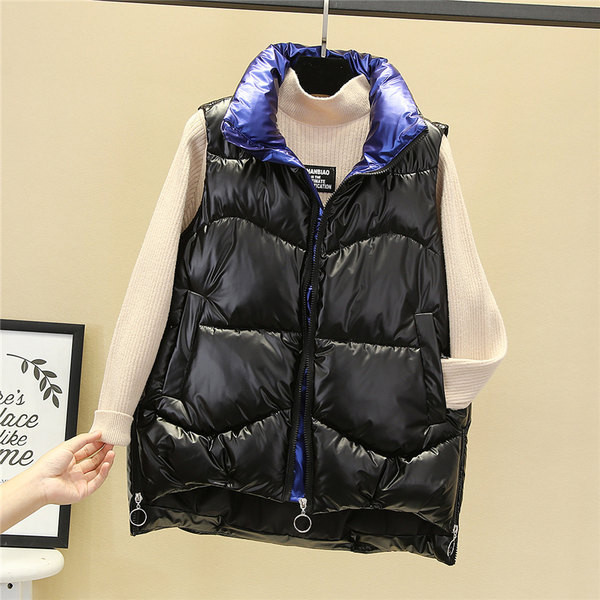 Női magas galléros cipzáras mellény