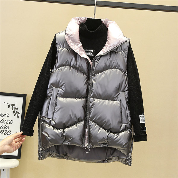 Női magas galléros cipzáras mellény