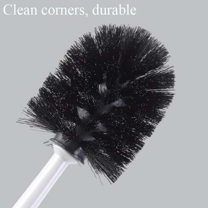 Tualeto šepečių rinkinys Buitinis plastikinis ilgos rankenos vonios kambario kampinis valymo šepečio pagrindo laikiklis Patvarus paprastas skalbimas WC priedai