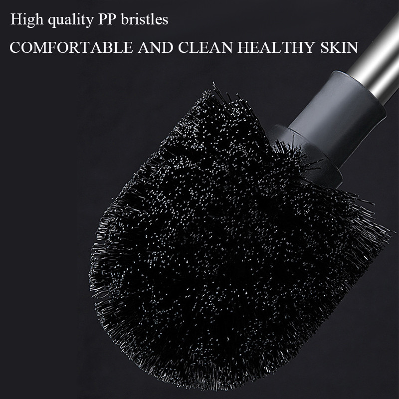 Nerūdijančio plieno ilgos rankenos tualeto šepečio kampinis valymo šepečio įrankių rinkinys Vonios sieninis laikiklis su pagrindo tualeto priedais