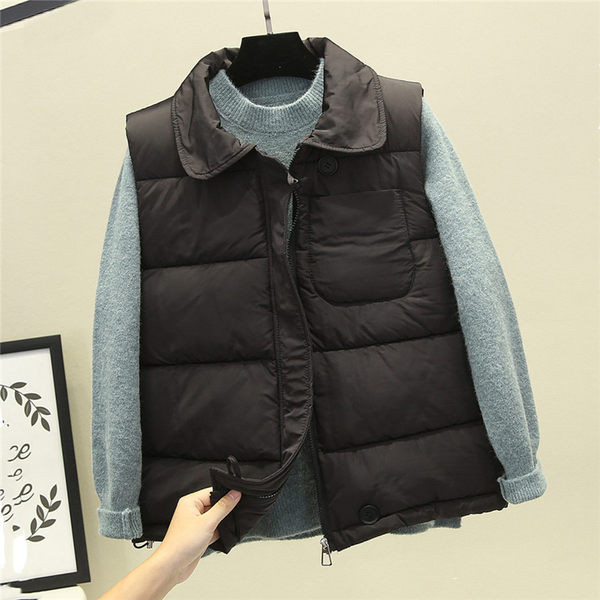 Női téli mellény cipzárral