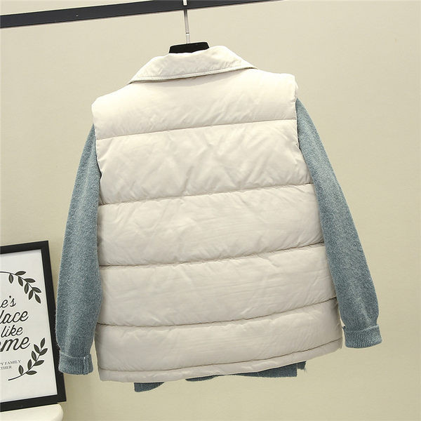 Női téli mellény cipzárral