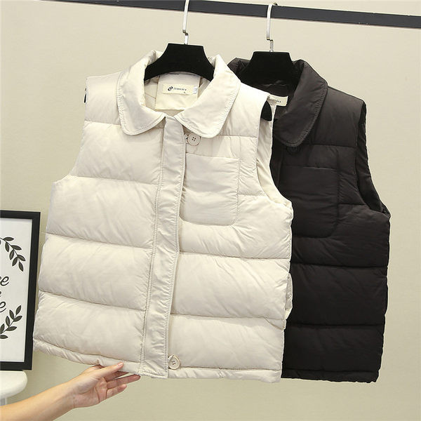 Női téli mellény cipzárral