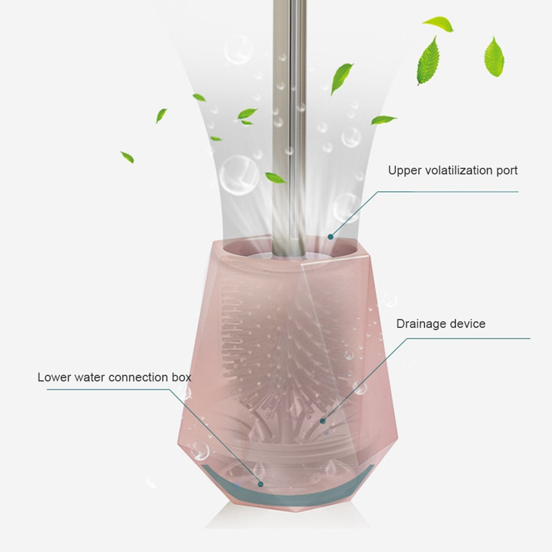 TPR silikoninės tualeto galvutės, tvirtinamos prie sienos arba vertikalios Nordic Brush tualeto šepetėlio laikiklio vonios kambario priedai